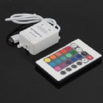 24 Button Wireless RGB LED Light Controller IR Remote 12V Dimmer